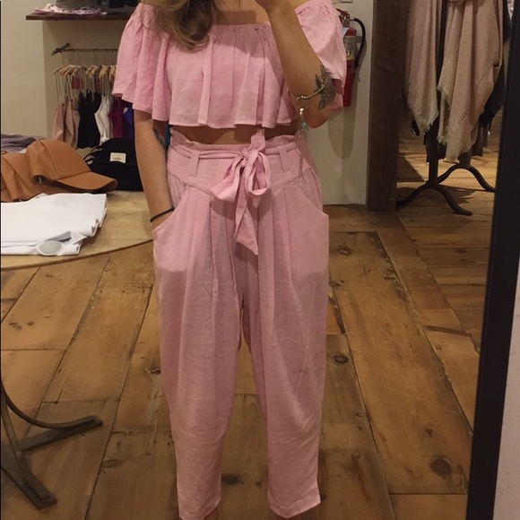 Free People Off-Shoulder Two-Piece Set in Pink - Picture 2 of 2